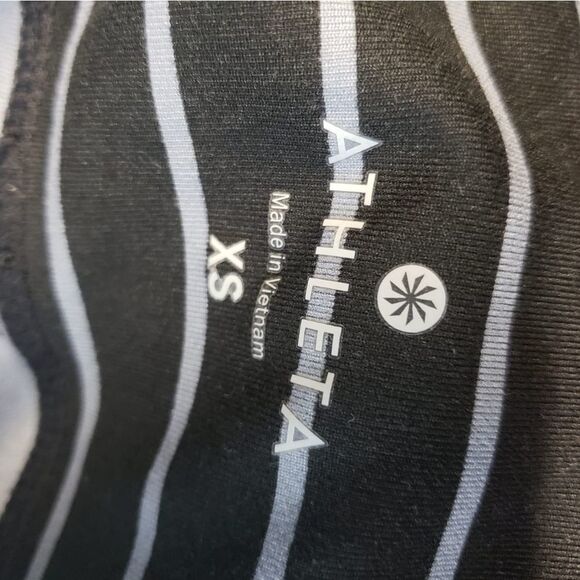 ATHLETA womens XS gray white stripes leggings - Picture 3 of 4